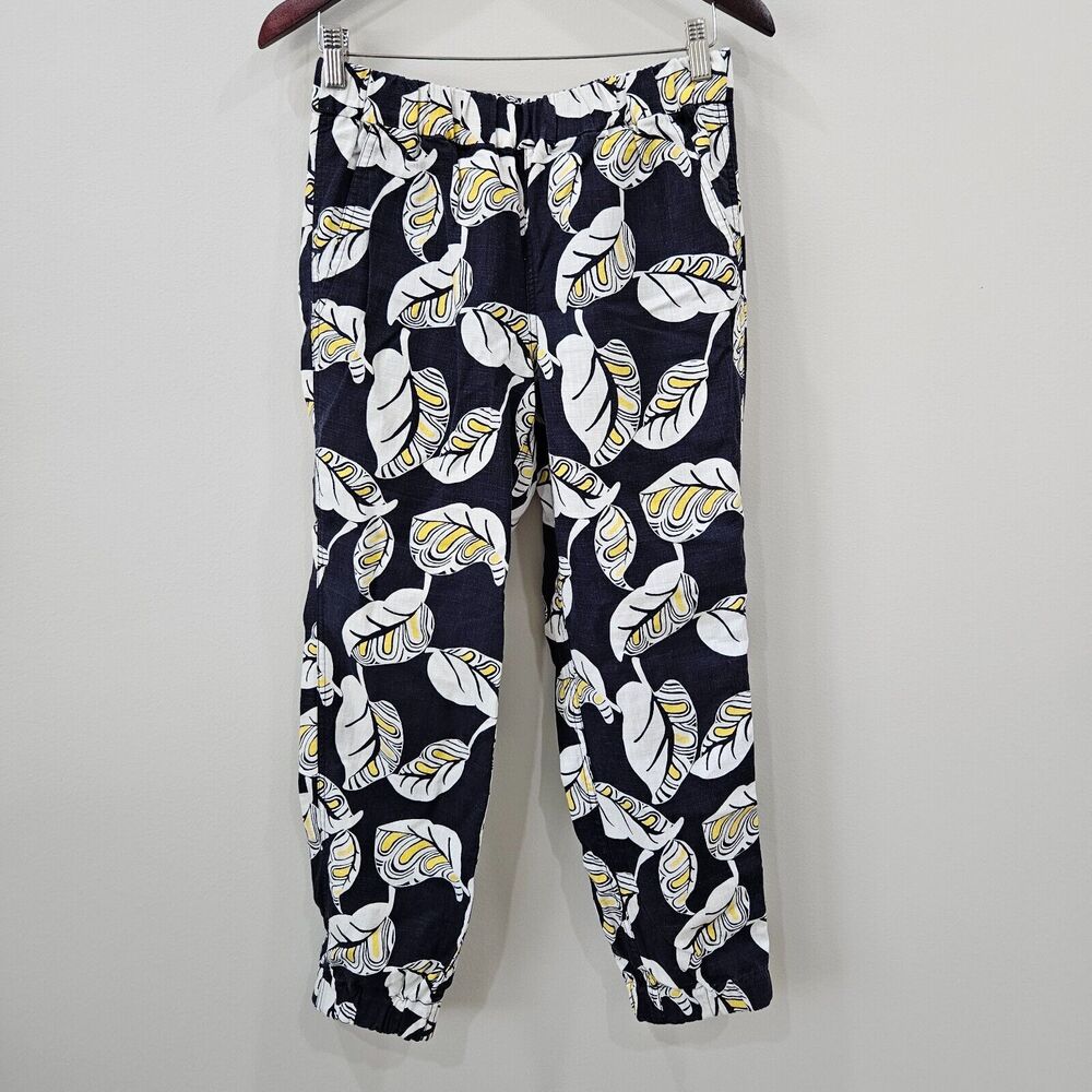 J. Crew Womens Linen Pull On Jogger Pants 2 Multicolor Travel Vacation Resort